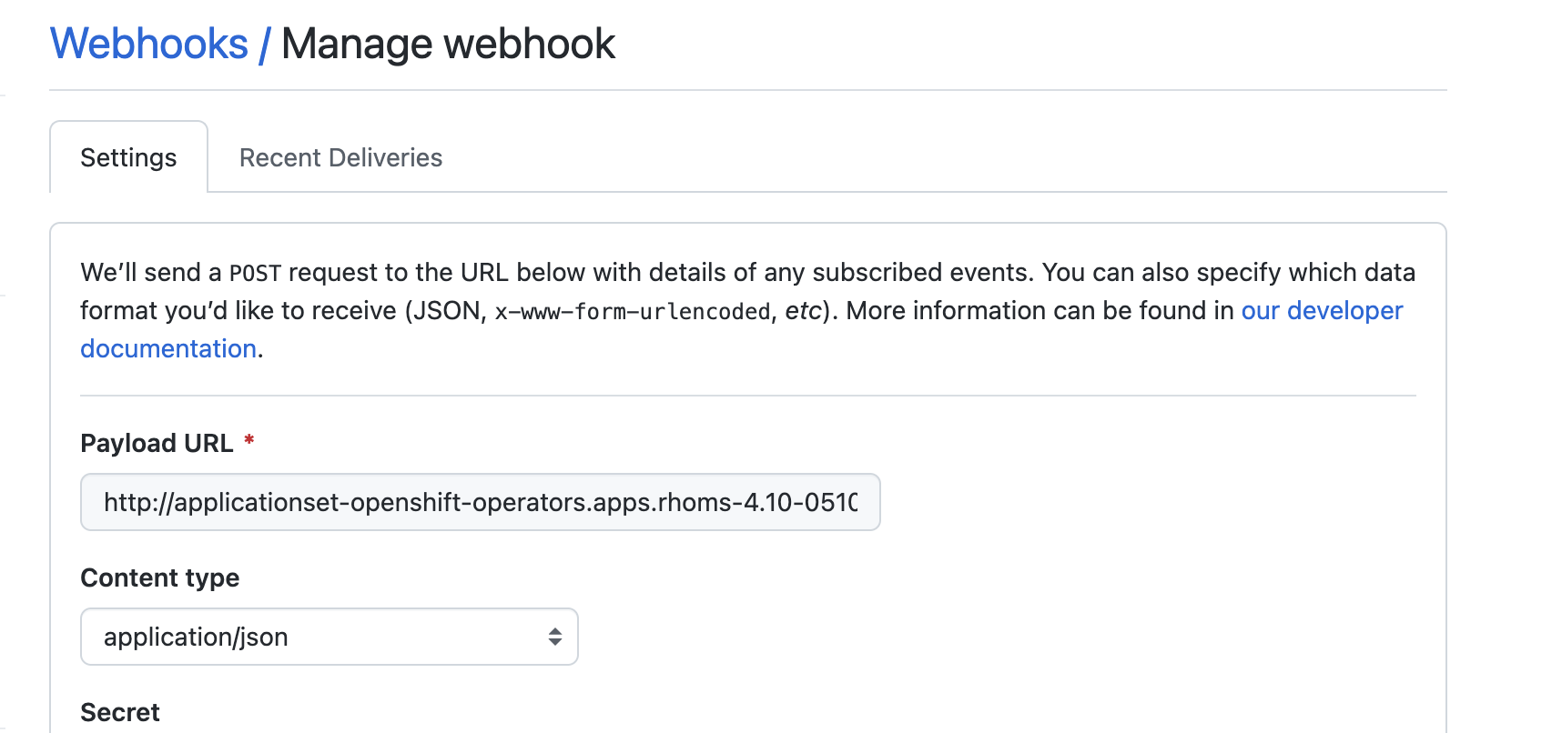 Add Webhook URL