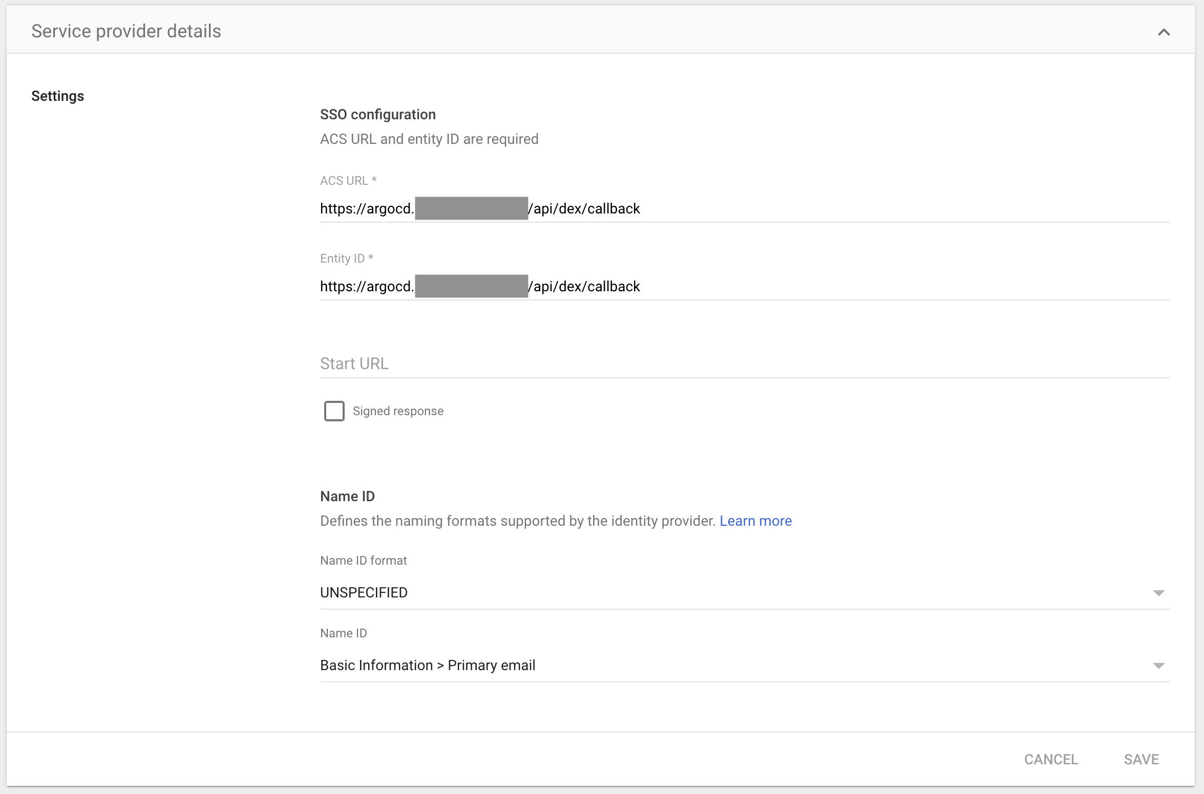 Google Admin Service Provider Details