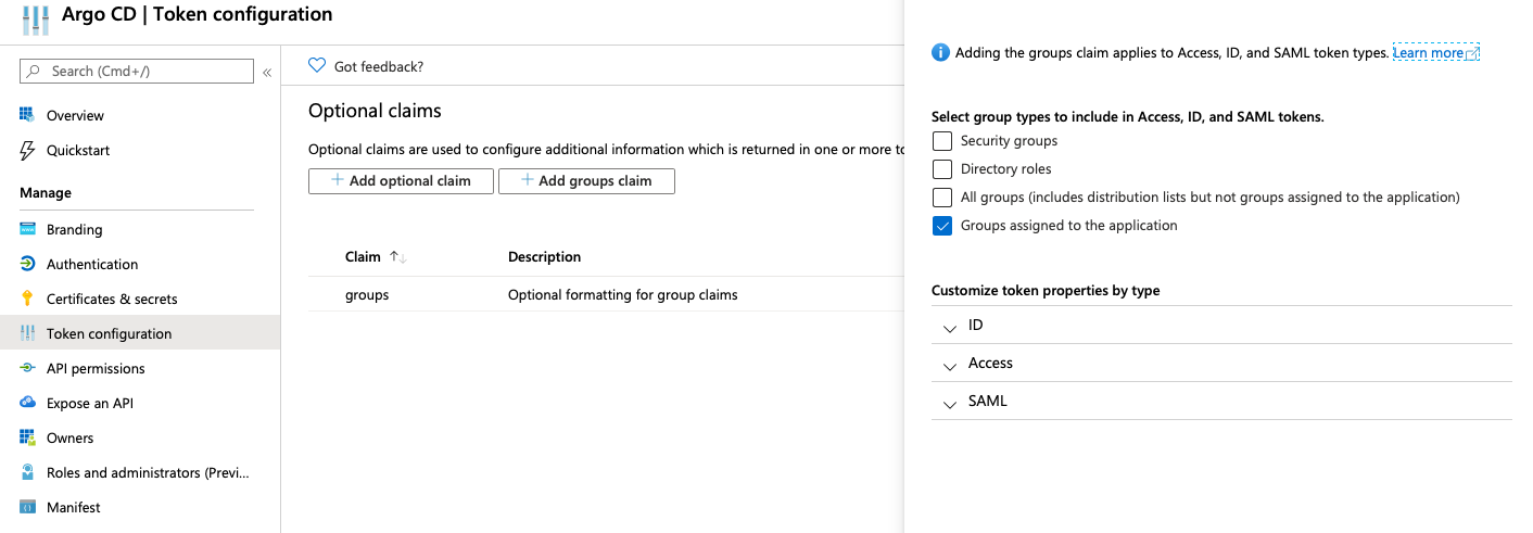 Entra ID token configuration Entra ID token configuration