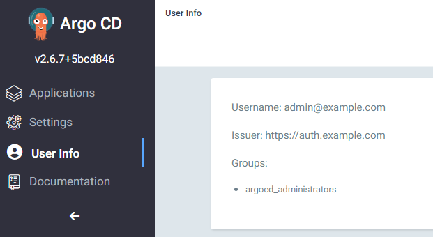 Zitadel ArgoCD User Info Zitadel ArgoCD User Info