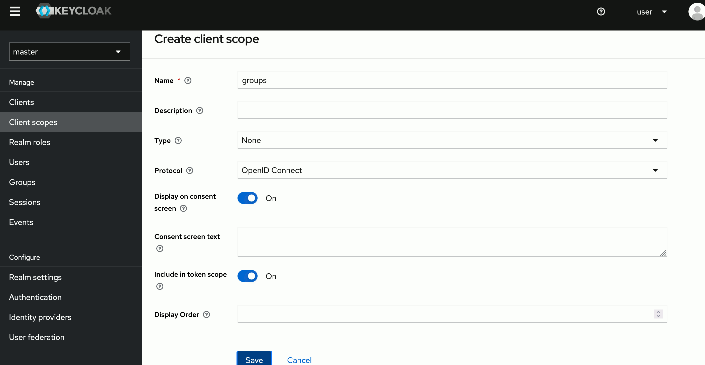 Keycloak add scope Keycloak add scope