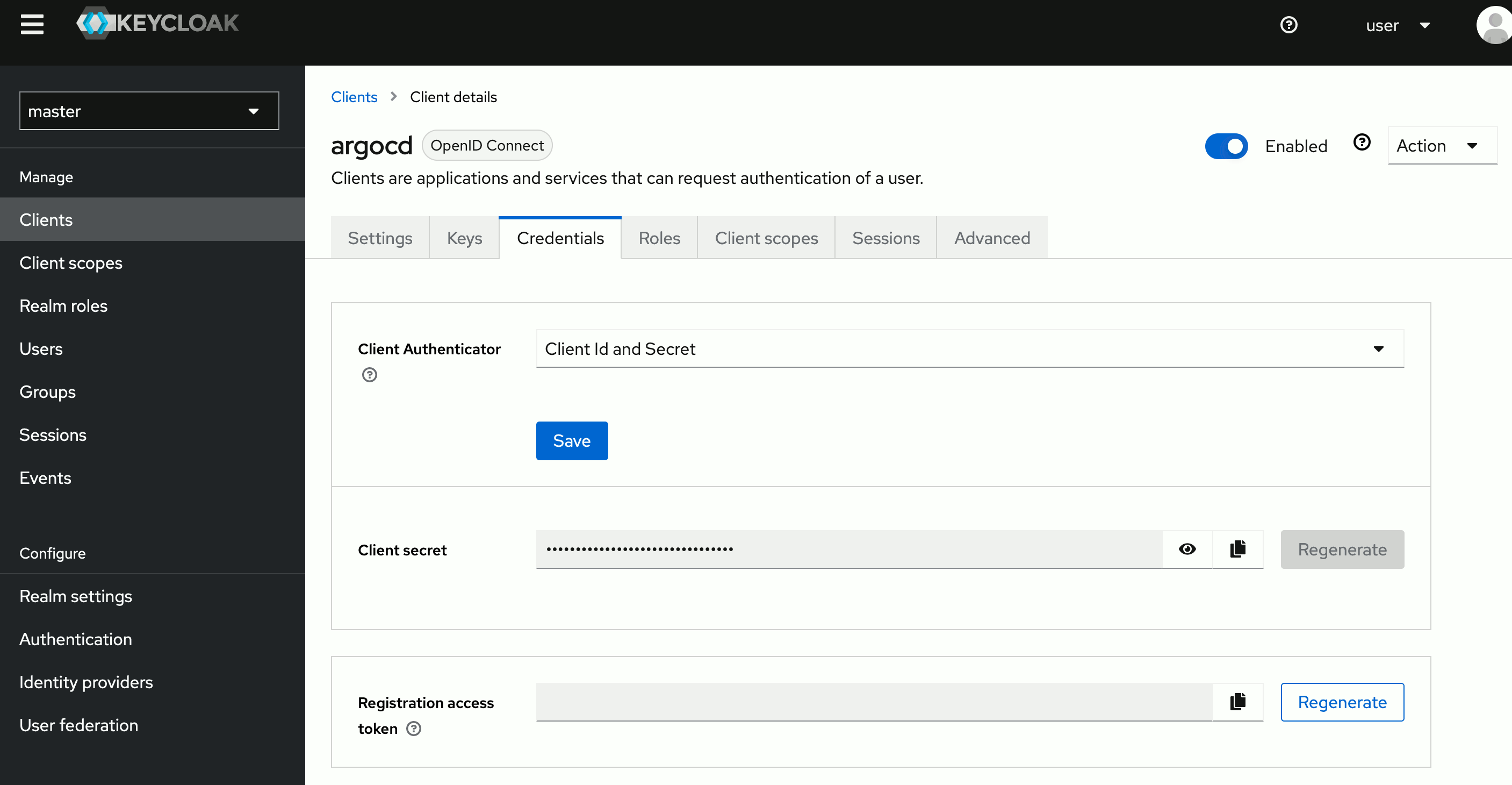 Keycloak client secret Keycloak client secret