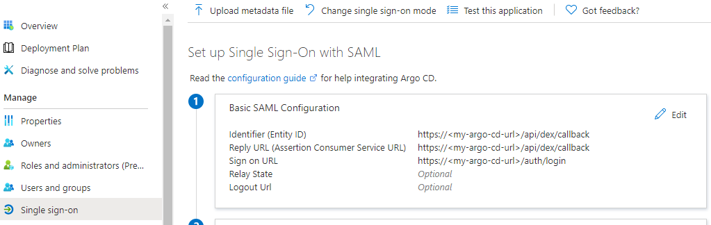 Azure Enterprise SAML URLs Azure Enterprise SAML URLs