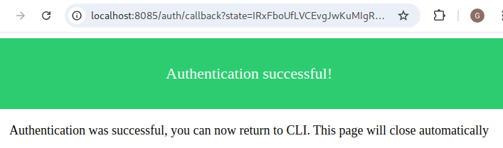 Authentication successful! Authentication successful!