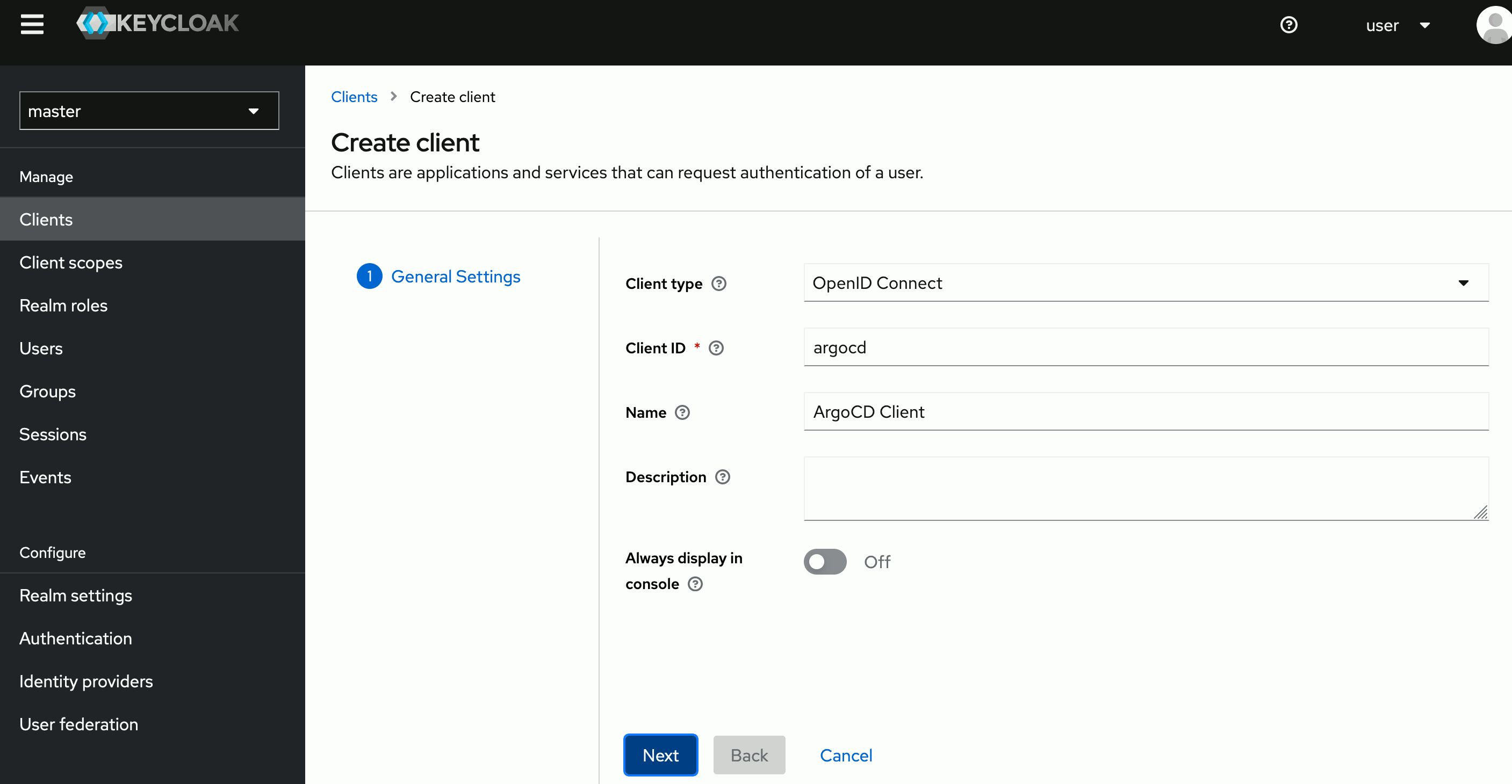 Keycloak add client Keycloak add client