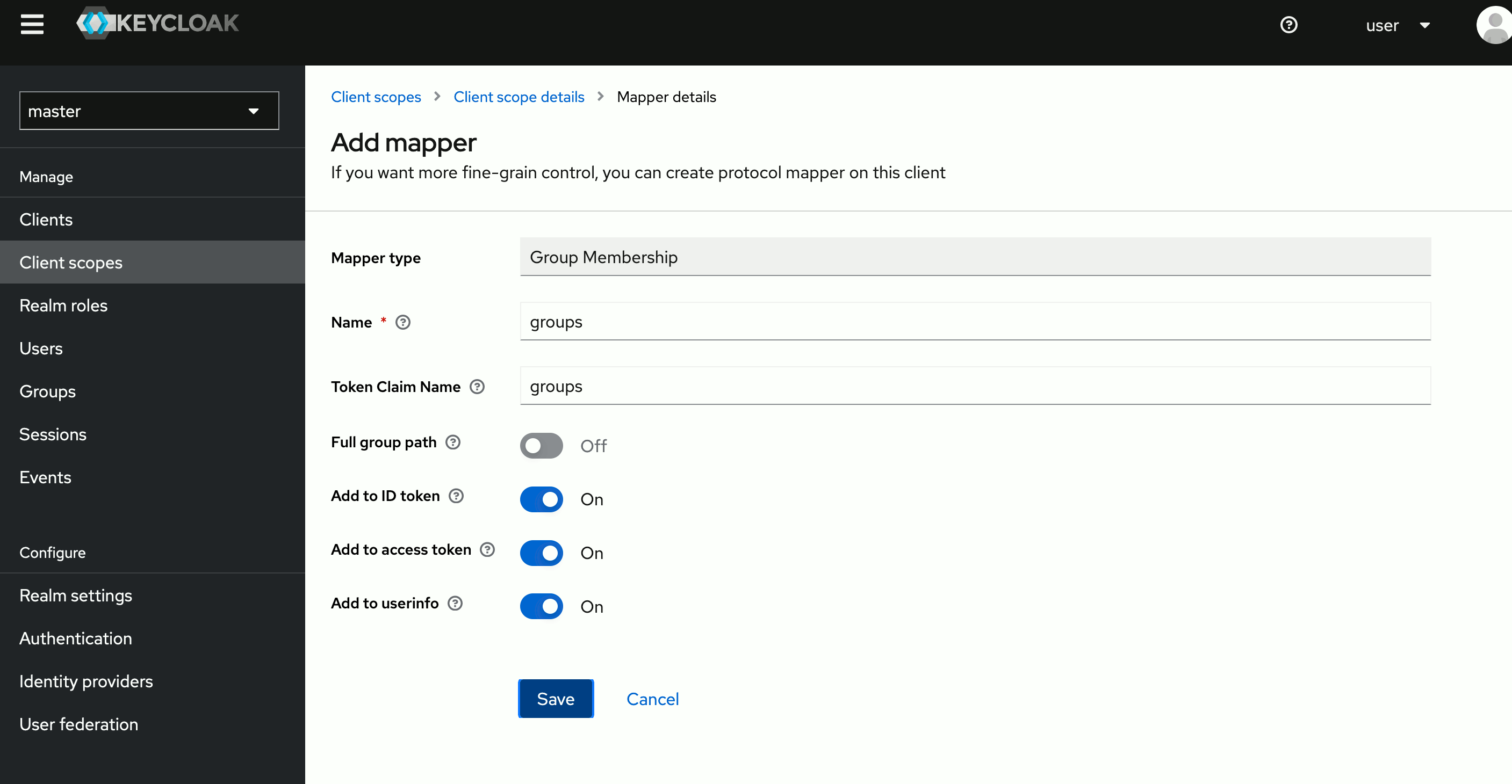 Keycloak groups mapper Keycloak groups mapper