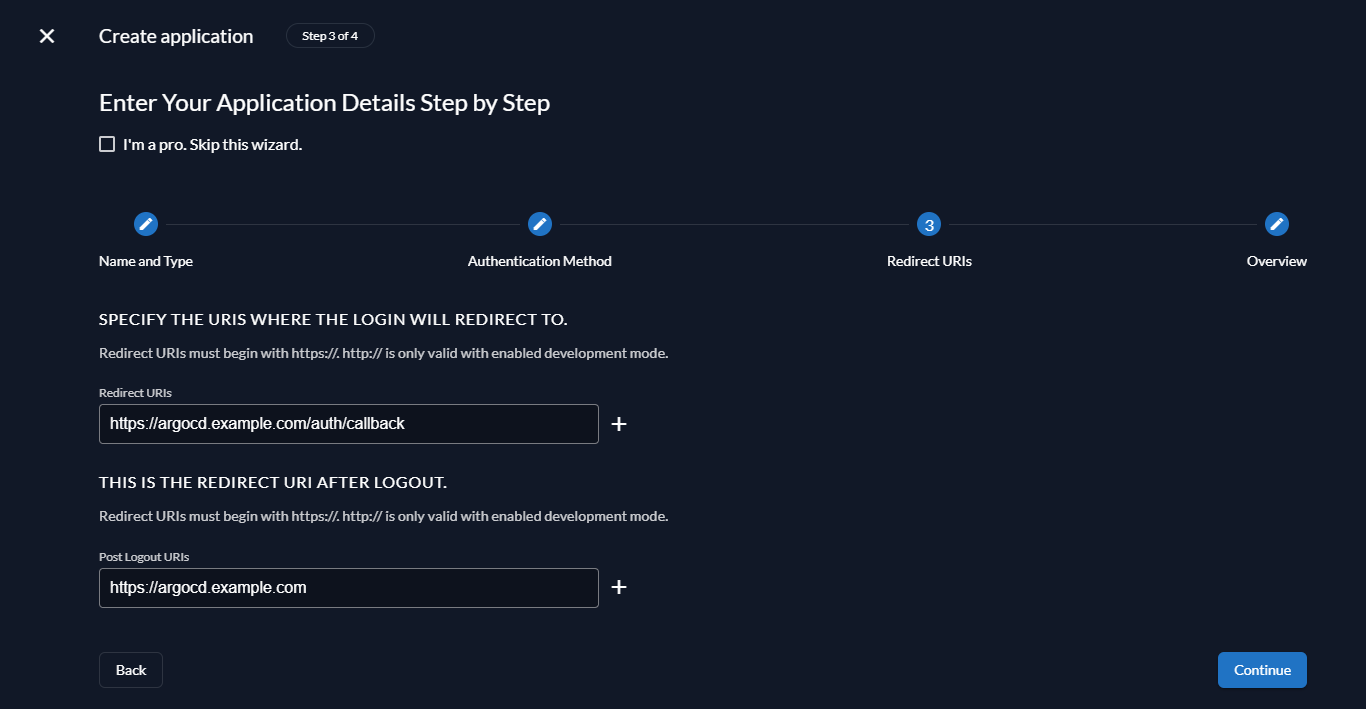 Zitadel Application Setup Step 3 Zitadel Application Setup Step 3