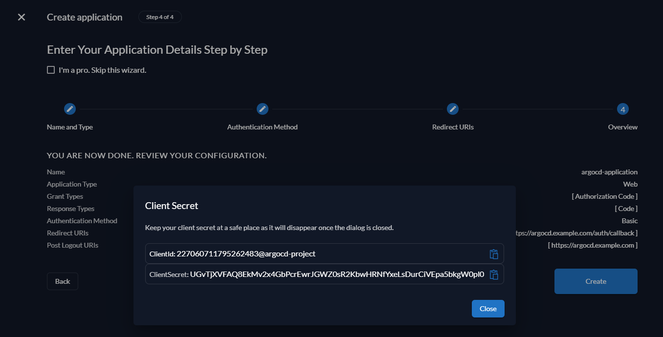 Zitadel Application Secrets Zitadel Application Secrets